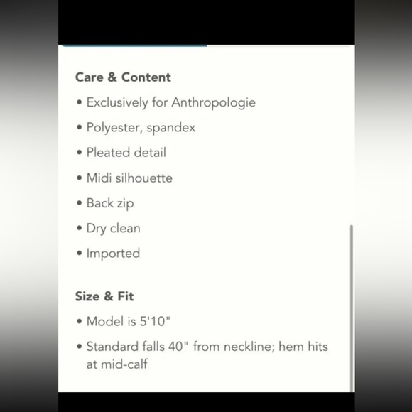 anthropologie eva franco pleated midi dress black white size 6 small - Picture 2 of 7